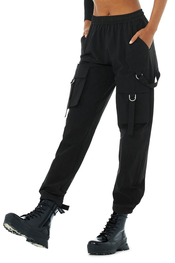 Black Alo Yoga High-Waist City Wise Cargo Women's Pants | 48957YXVF