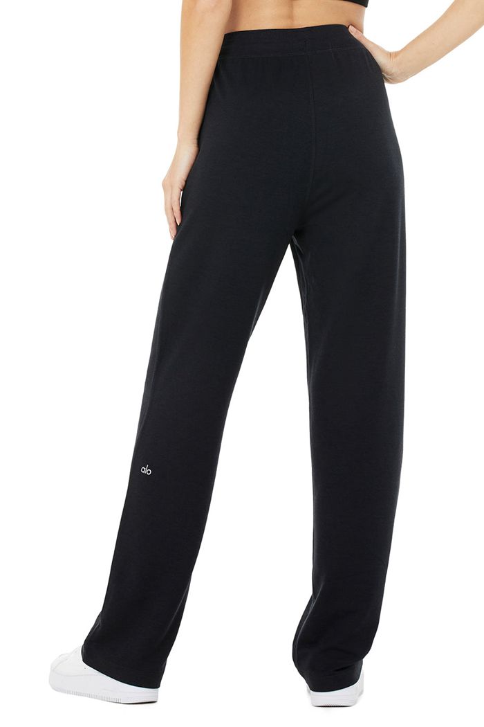 Black Alo Yoga High-Waist Dreamy Wide Women's Leggings | 16409VCQP