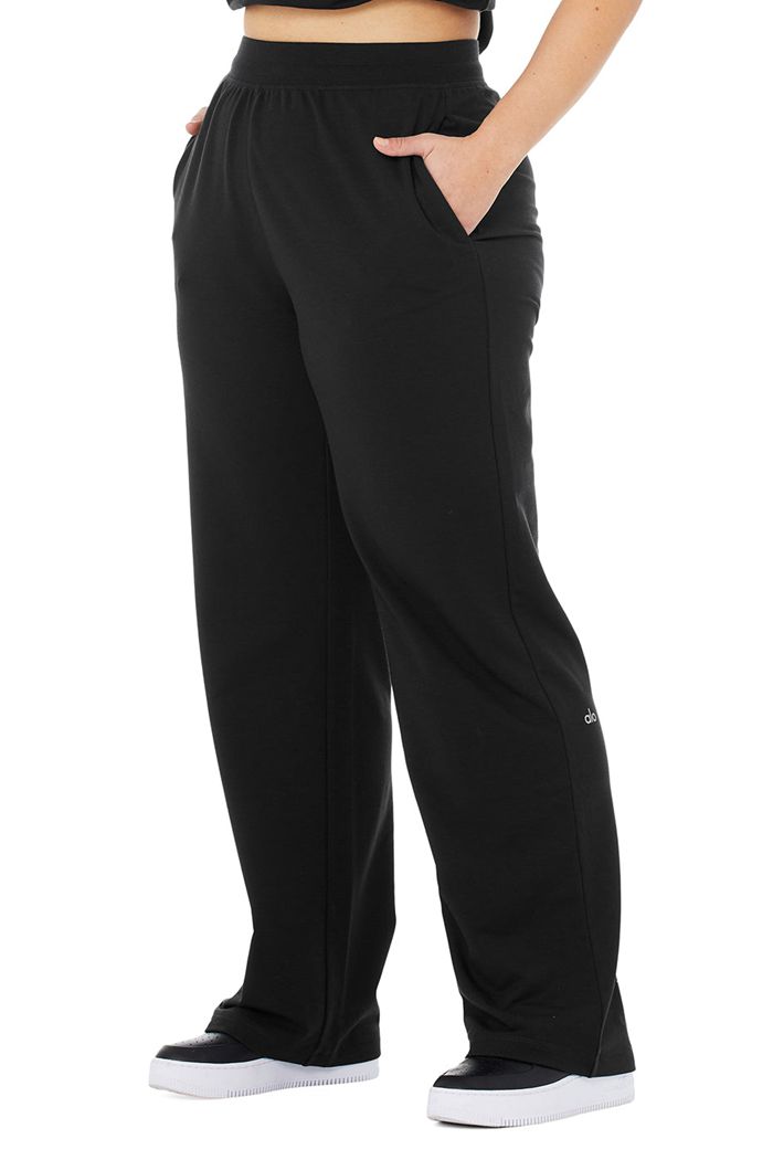 Black Alo Yoga High-Waist Dreamy Wide Women's Leggings | 16409VCQP