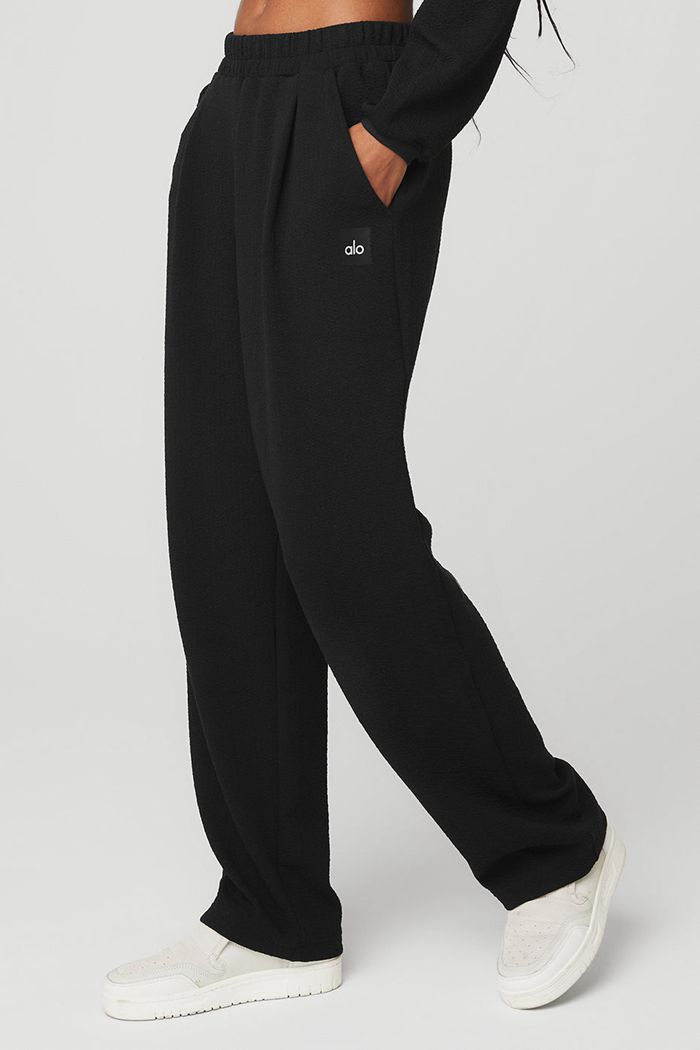 Black Alo Yoga High-Waist Tailored Sweat Women's Pants | 60495TNIE