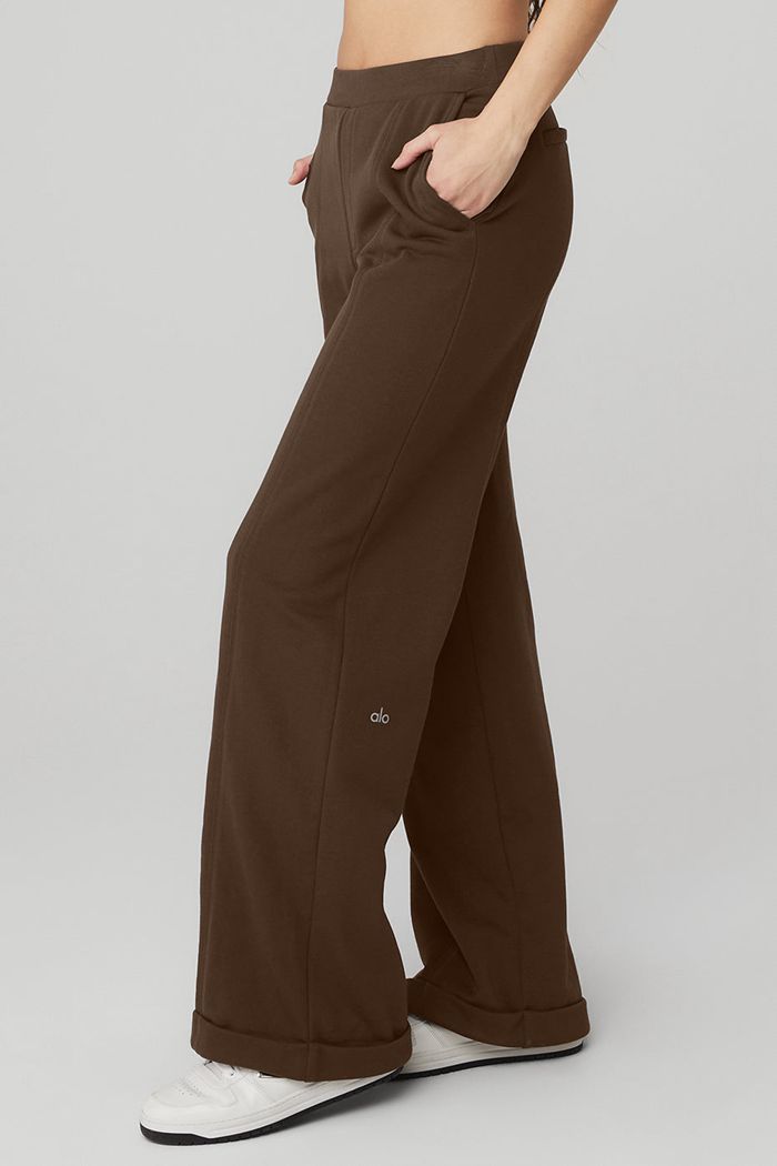 Black Alo Yoga High-Waist Wide Leg Women's Pants | 07126MNSD