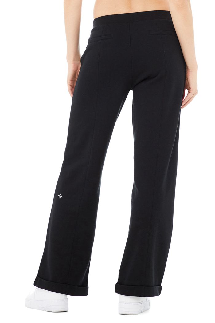 Black Alo Yoga High-Waist Wide Leg Women's Pants | 76054VHCK