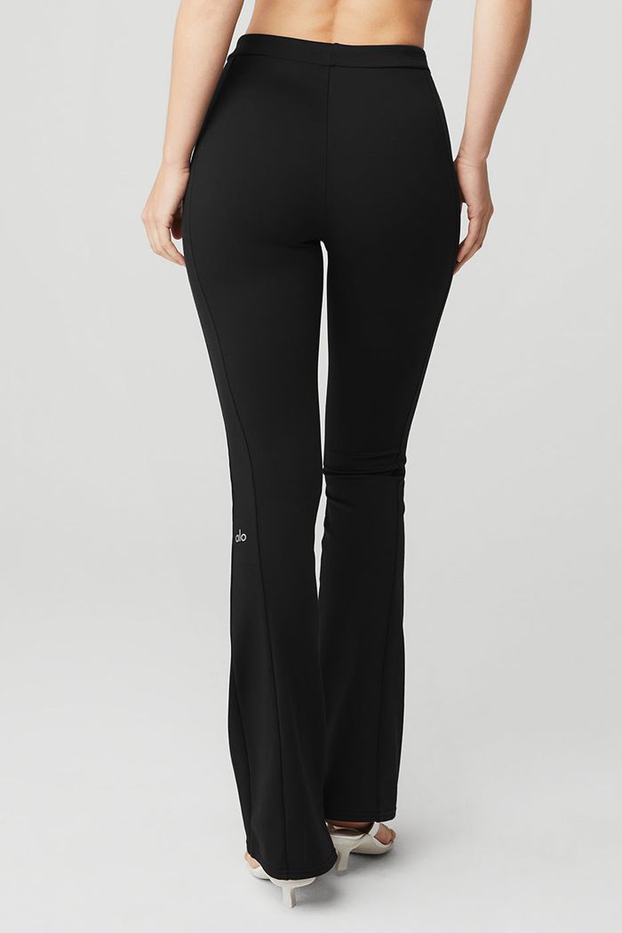 Black Alo Yoga High-Waist Zip It Flare Women's Leggings | 27831YJAH