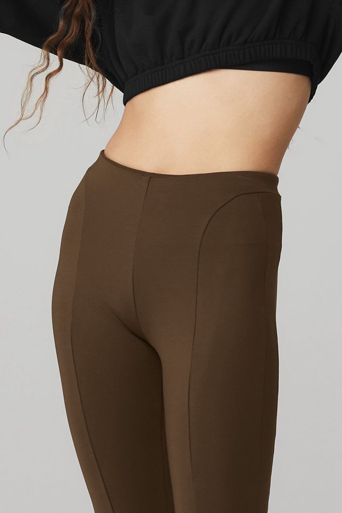 Black Alo Yoga High-Waist Zip It Flare Women's Leggings | 69578FZTL