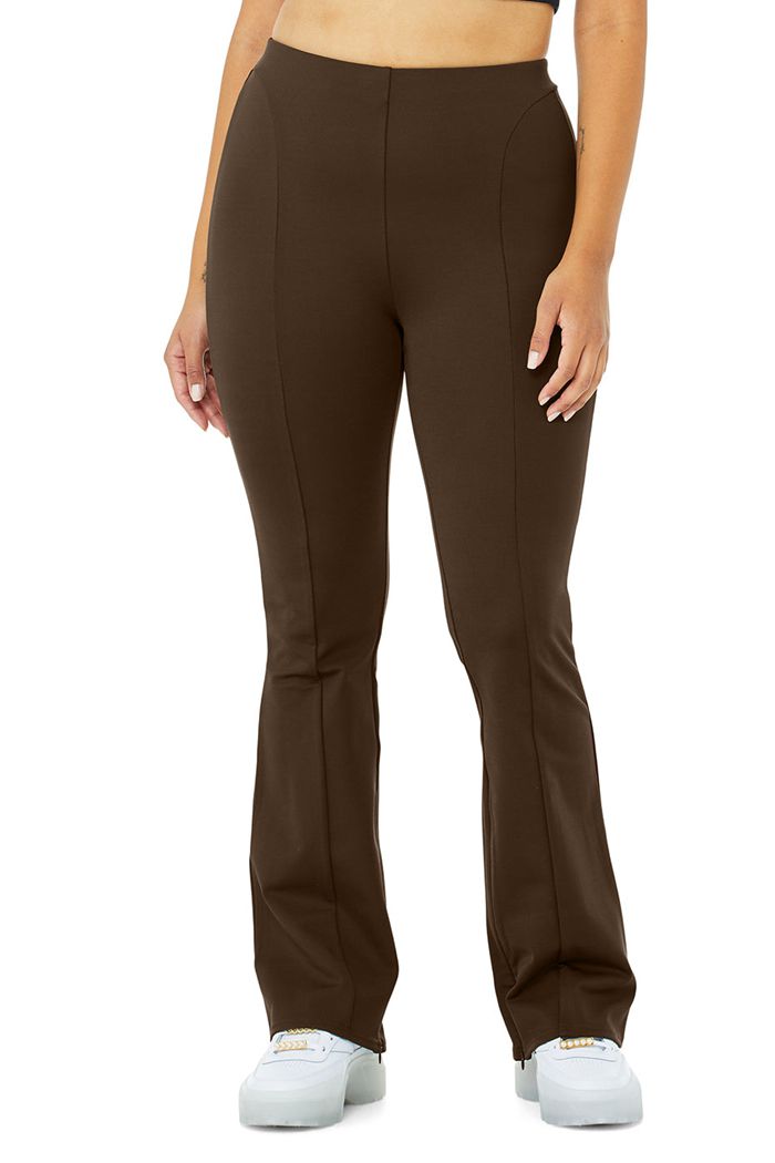 Black Alo Yoga High-Waist Zip It Flare Women's Leggings | 69578FZTL