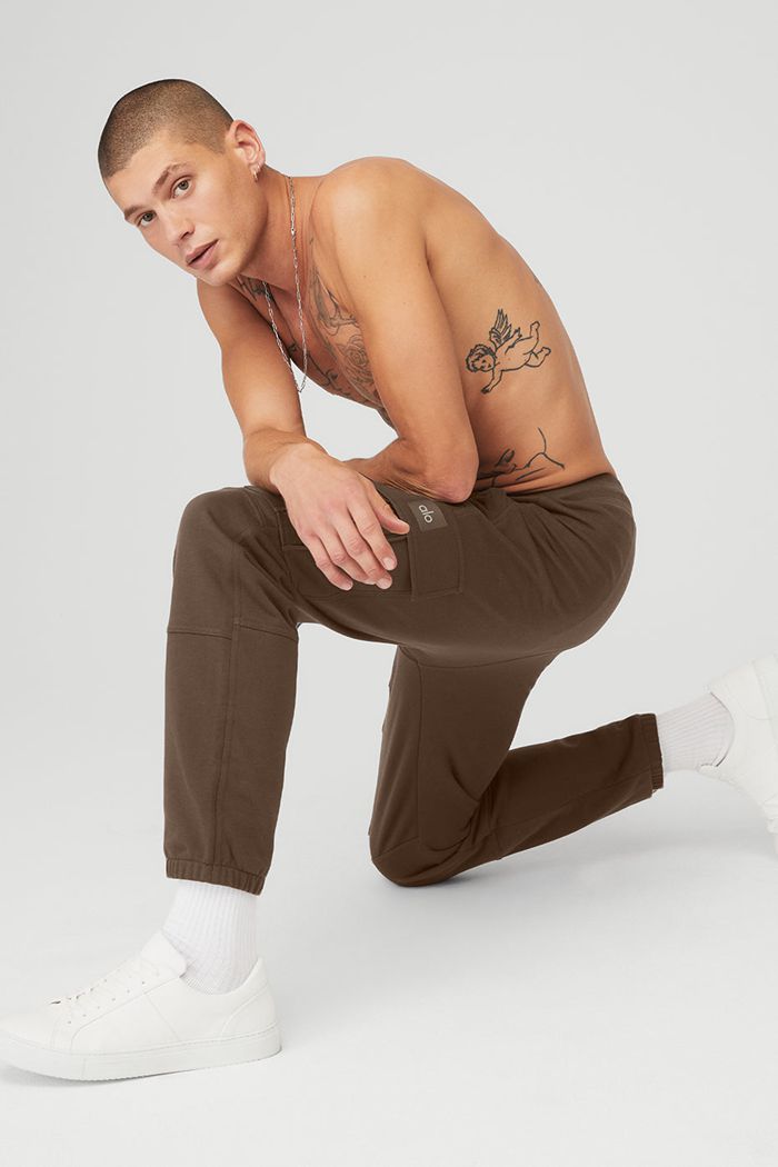 Black Alo Yoga Highline Cargo Men's Pants | 40728HXWB