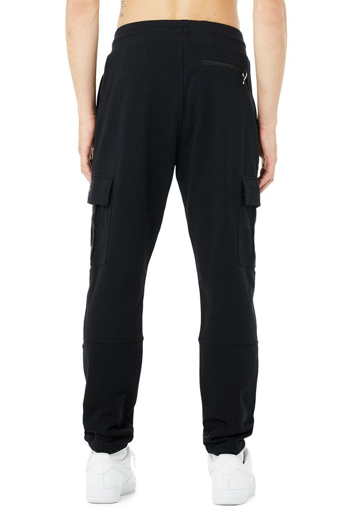 Black Alo Yoga Highline Cargo Sweat Men's Pants | 41250LZVB