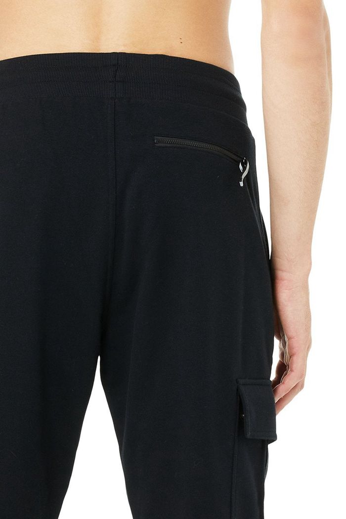 Black Alo Yoga Highline Cargo Sweat Men's Pants | 41250LZVB