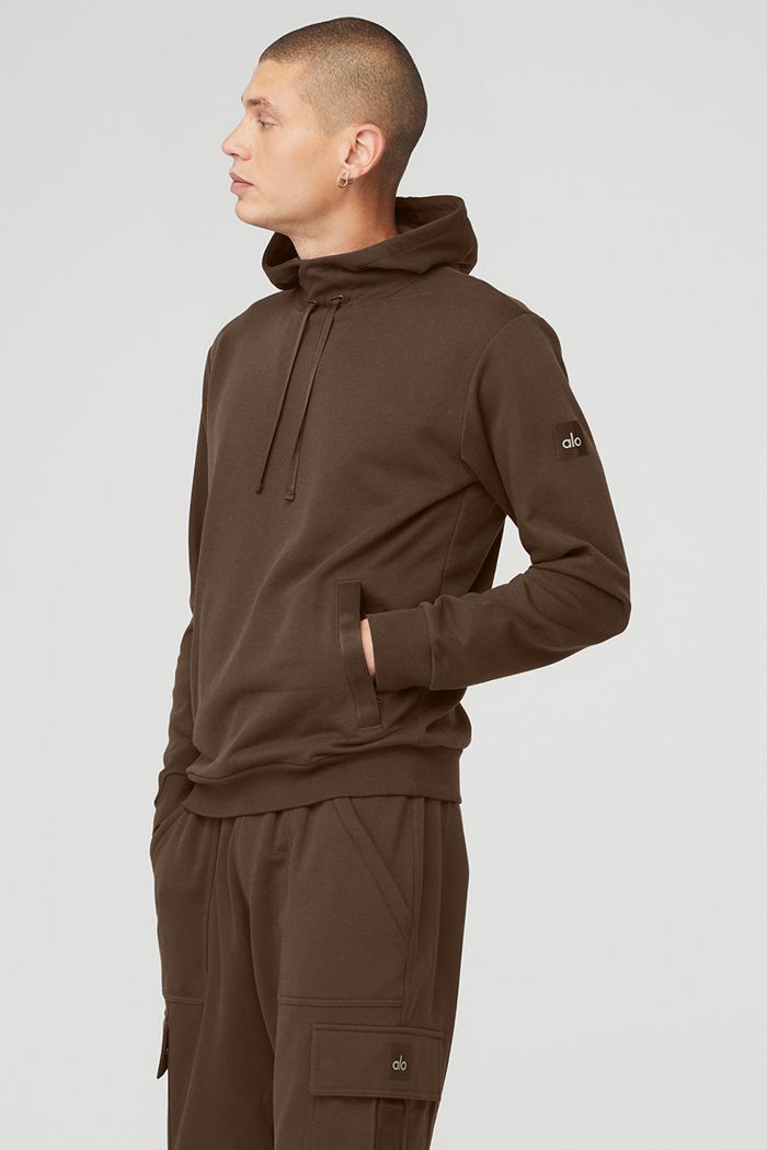 Black Alo Yoga Highline Men's Hoodie | 97861RHXQ