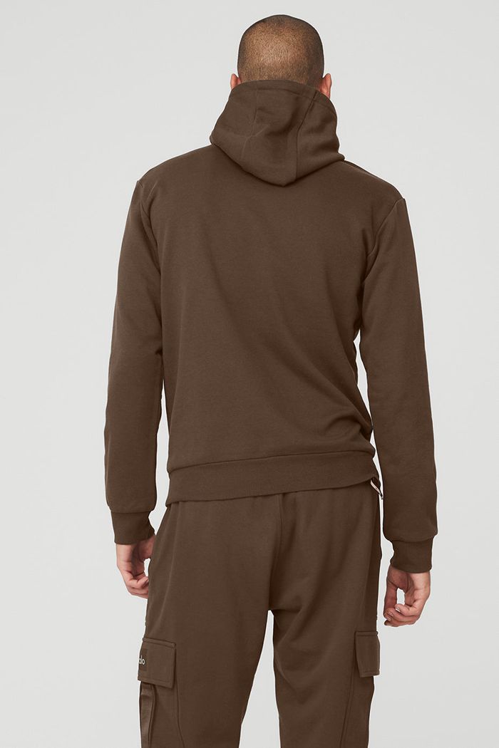 Black Alo Yoga Highline Men's Hoodie | 97861RHXQ