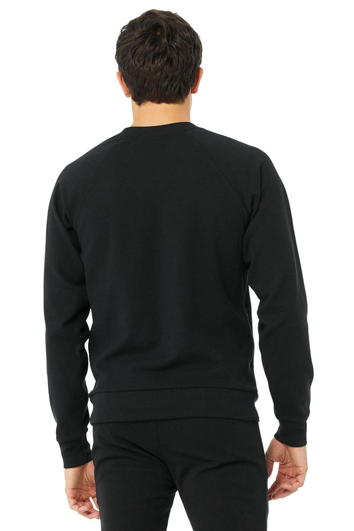 Black Alo Yoga Impel Sweatshirt Men's Long Sleeve | 49628HAUZ