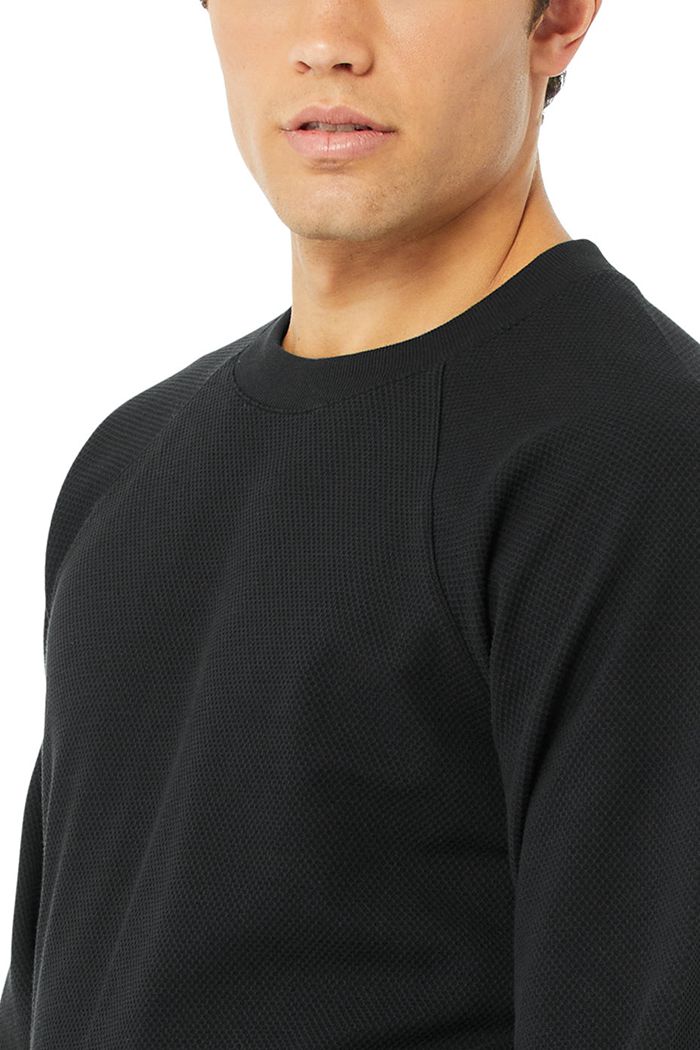 Black Alo Yoga Impel Sweatshirt Men's Long Sleeve | 49628HAUZ