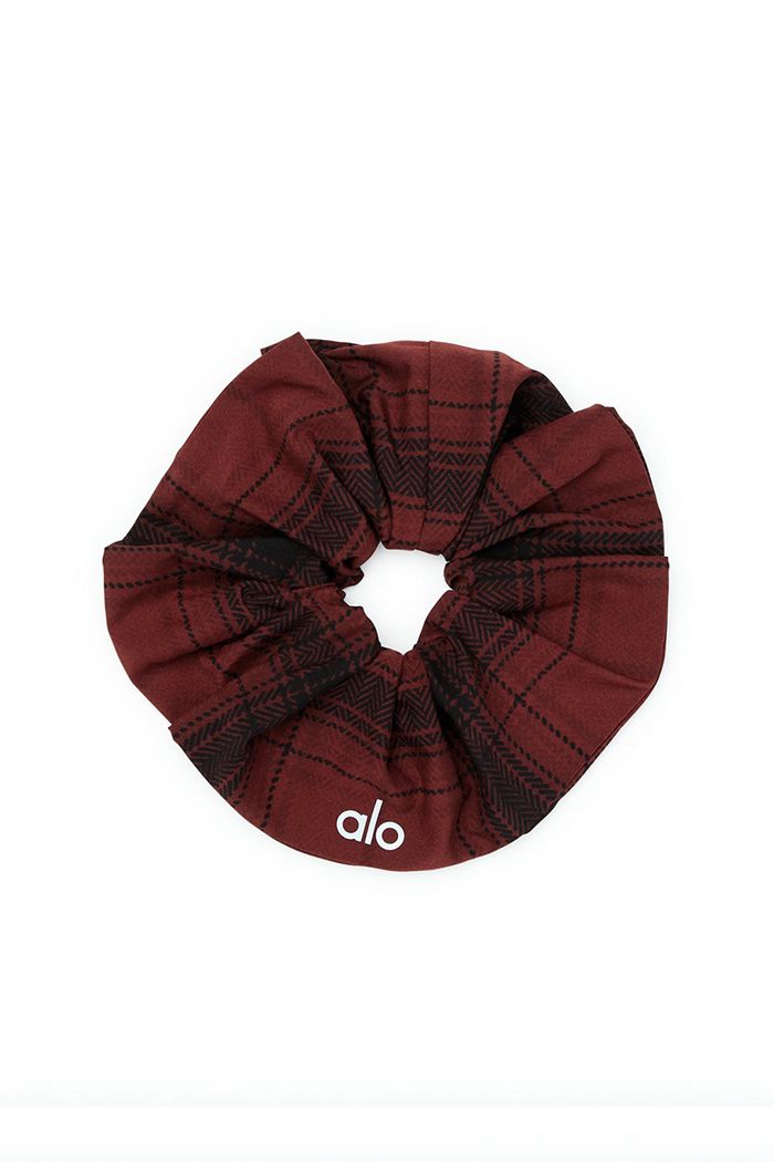 Black Alo Yoga Legacy Plaid Oversized Women\'s Scrunchie | 81642KHGF