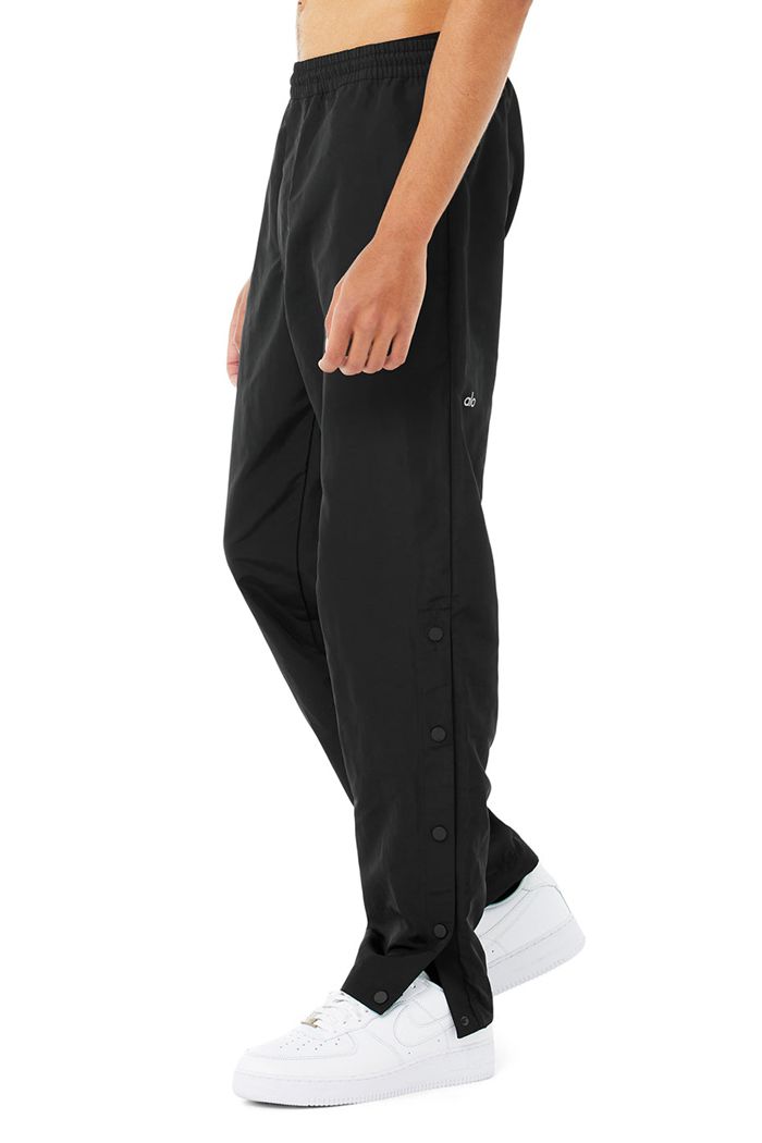 Black Alo Yoga Legend Snap Men's Pants | 30269OWJK