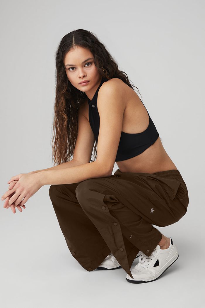 Black Alo Yoga Legend Snap Women's Pants | 09154NYVC