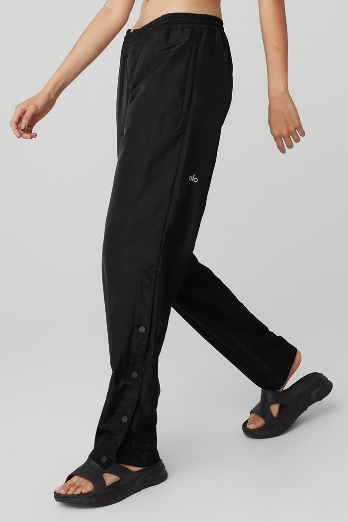 Black Alo Yoga Legend Snap Women's Pants | 29340MKEP