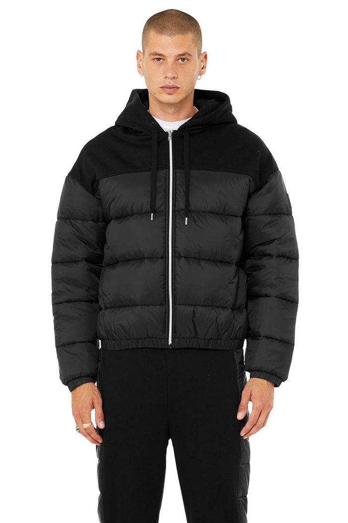 Black Alo Yoga Mash Up Men's Jackets | 80963PLSA