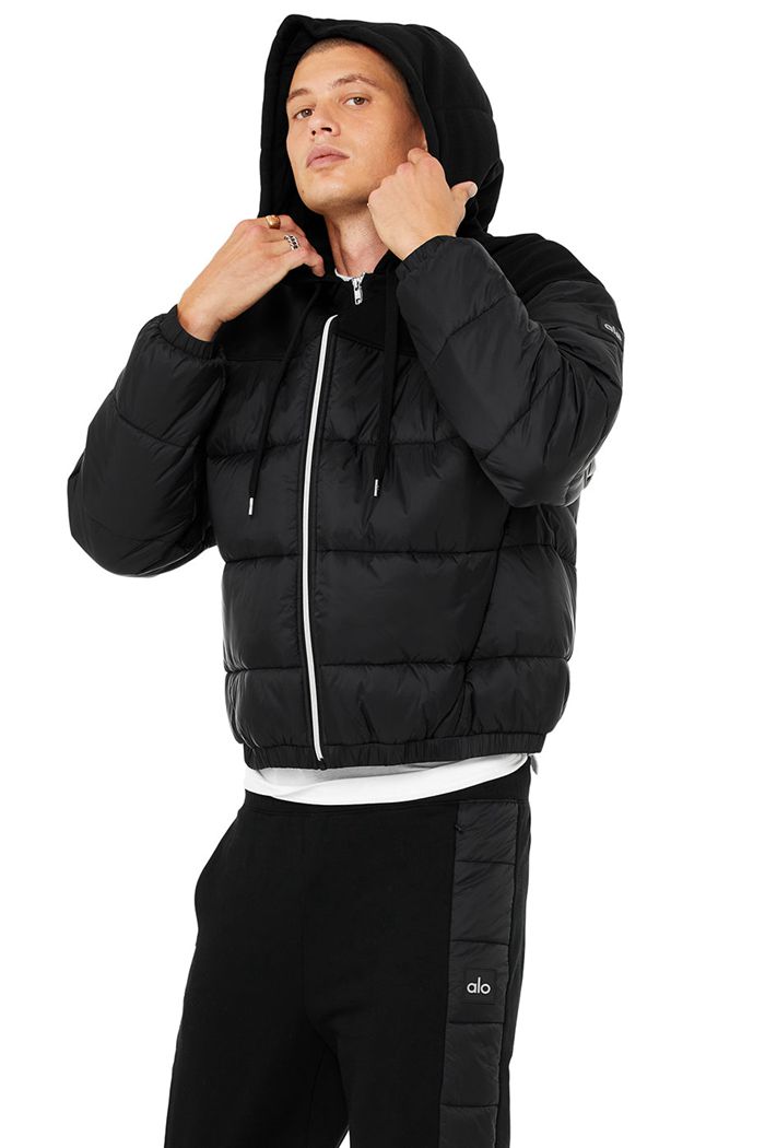 Black Alo Yoga Mash Up Men's Jackets | 80963PLSA