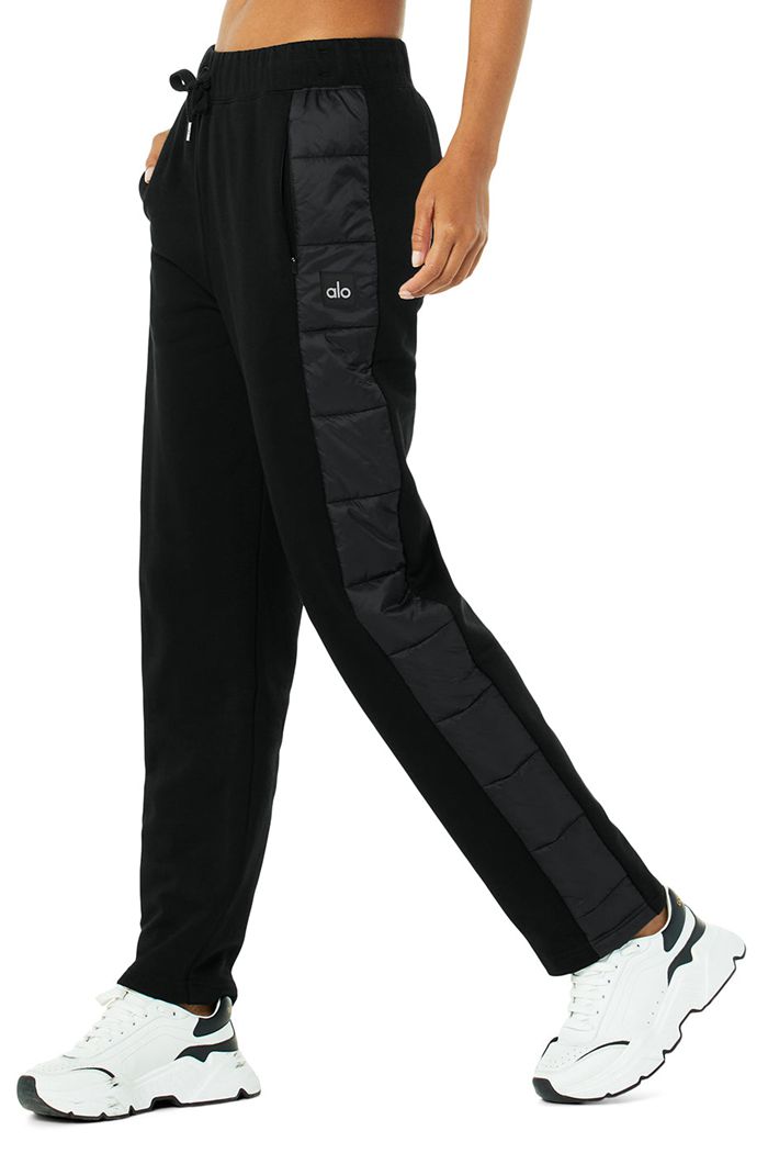 Black Alo Yoga Mash Up Sweat Women's Pants | 79312RLGH