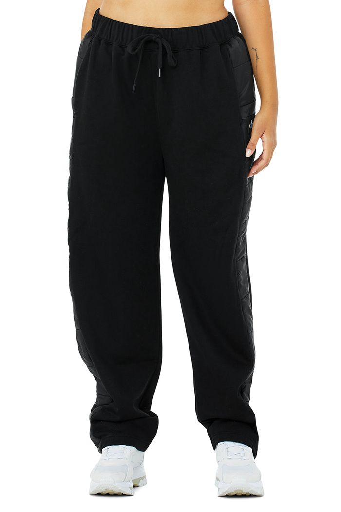 Black Alo Yoga Mash Up Sweat Women's Pants | 79312RLGH