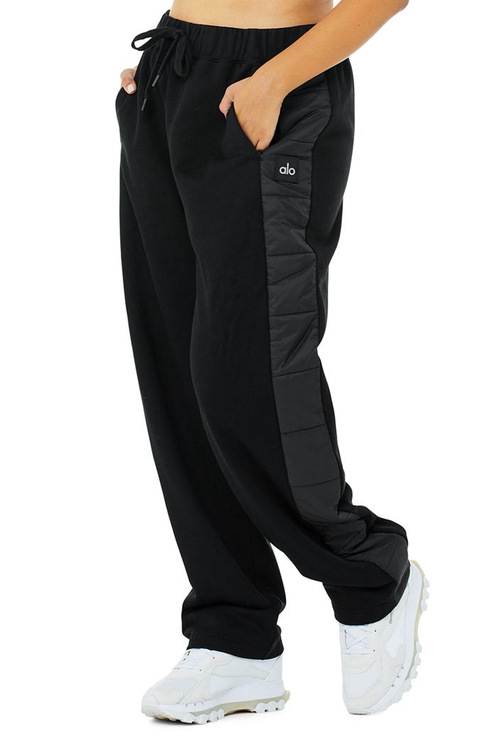 Black Alo Yoga Mash Up Sweat Women's Pants | 79312RLGH