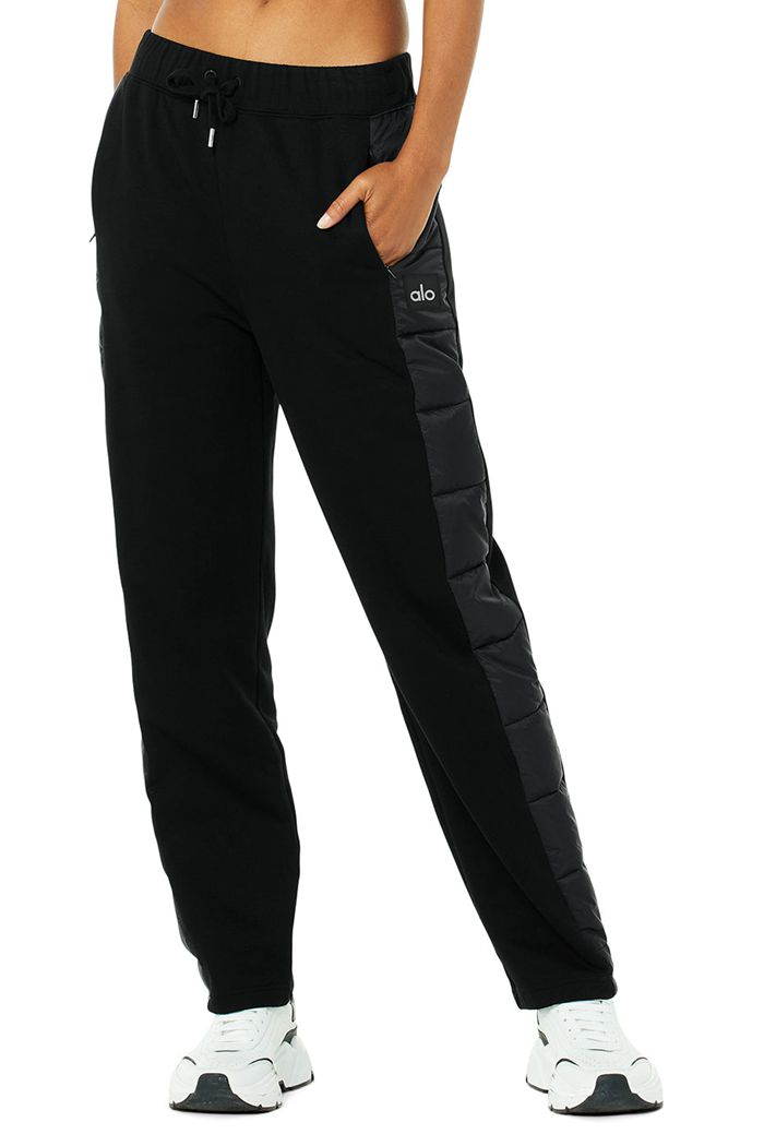 Black Alo Yoga Mash Up Sweat Women\'s Pants | 79312RLGH