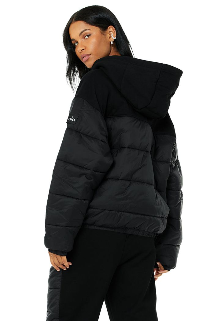 Black Alo Yoga Mash Up Women's Jackets | 56372TPQK