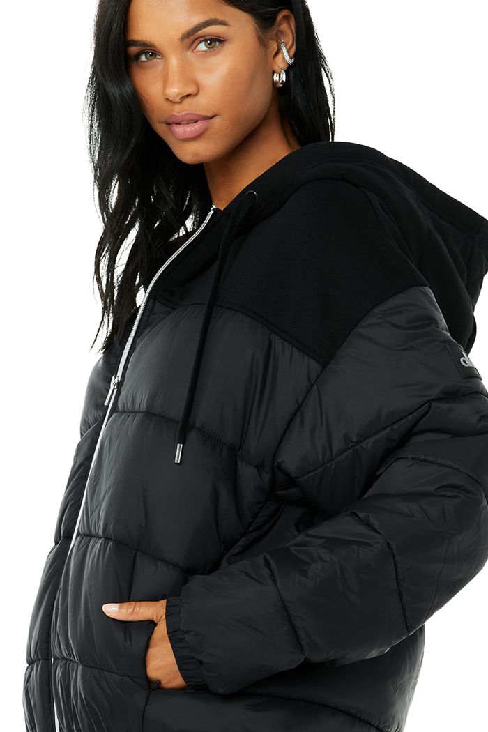 Black Alo Yoga Mash Up Women's Jackets | 56372TPQK