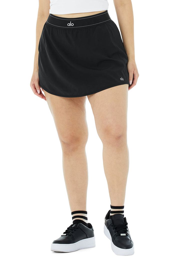 Black Alo Yoga Match Point Tennis Women's Skirts | 83471LPAD