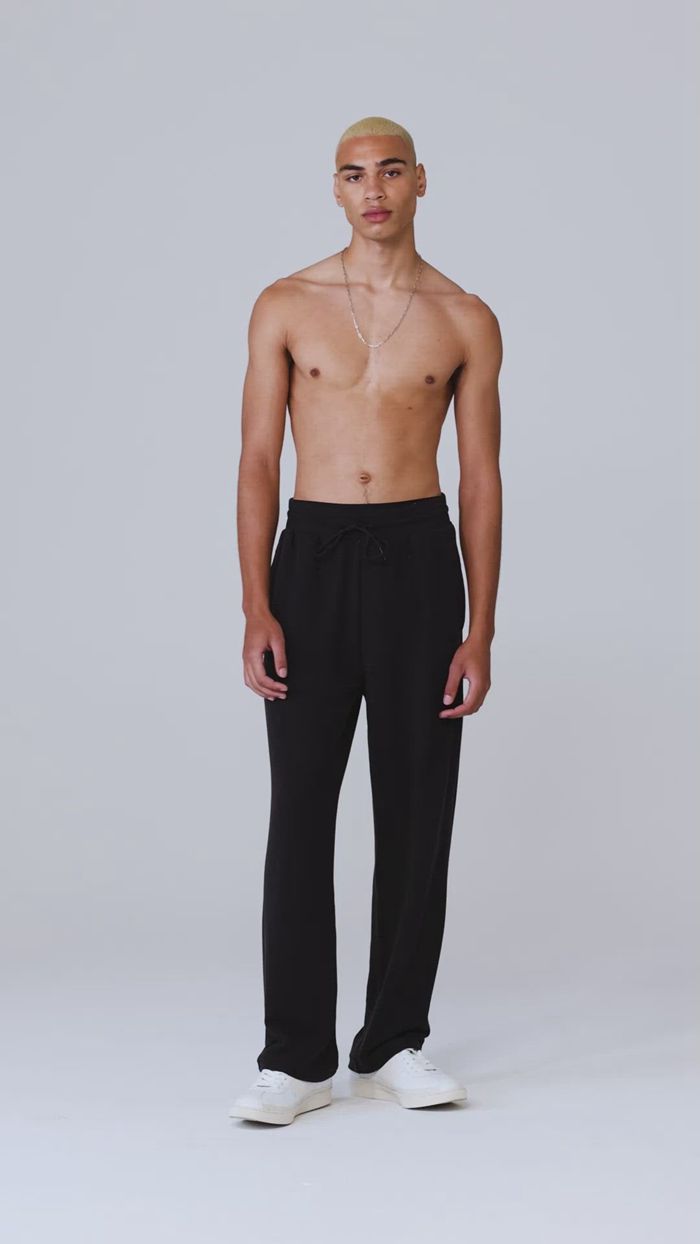 Black Alo Yoga Micro Waffle Fast Break Sweat Men's Pants | 58617DRBJ