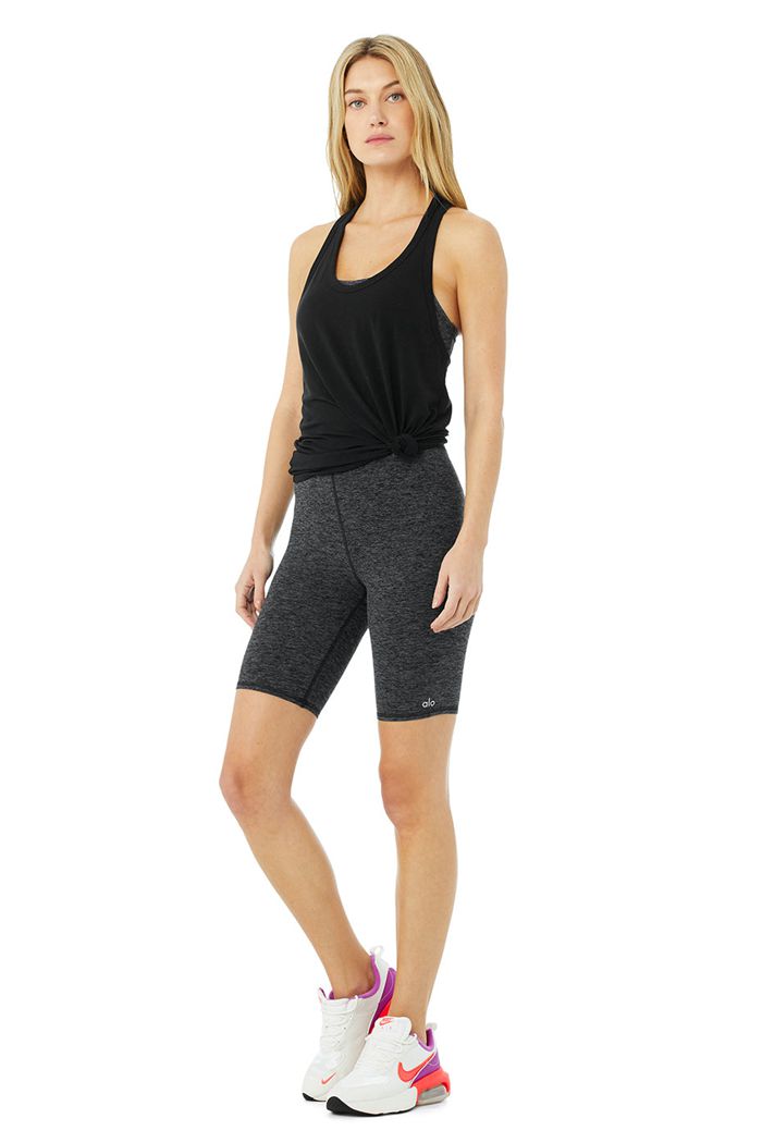 Black Alo Yoga Motion Women's Tank Tops | 64953RVWS