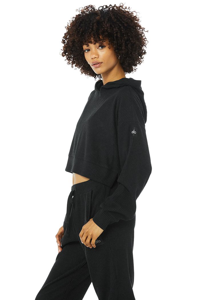 Black Alo Yoga Muse Women's Hoodie | 37290FDIL