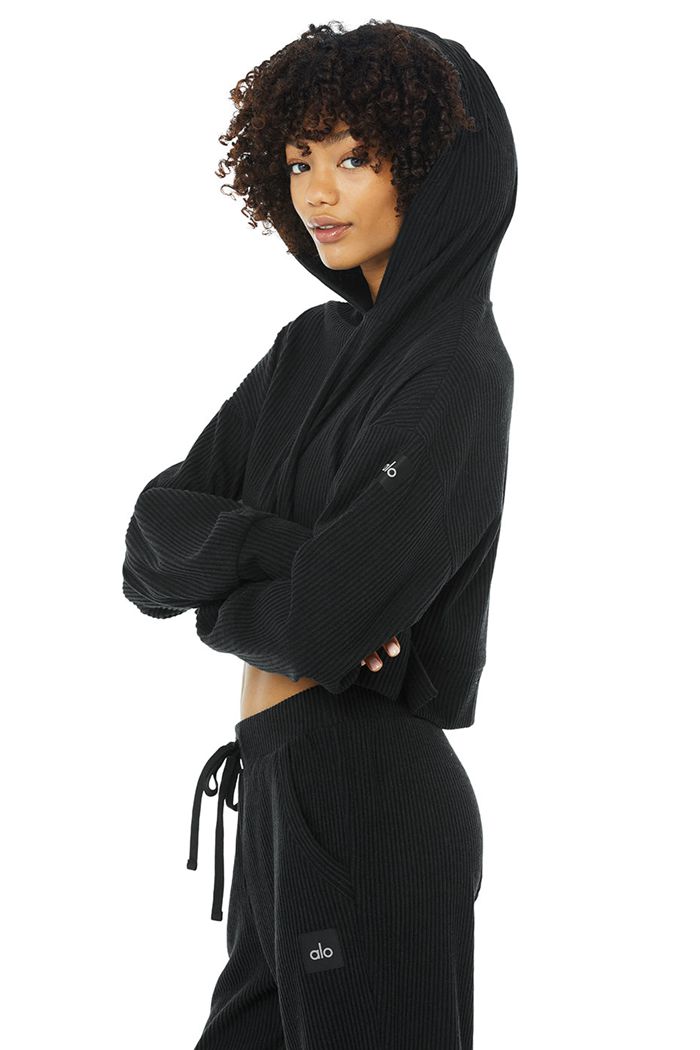 Black Alo Yoga Muse Women's Hoodie | 37290FDIL