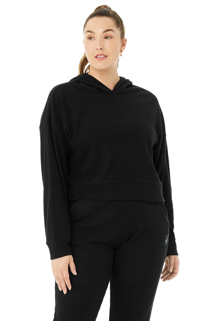 Black Alo Yoga Muse Women's Hoodie | 37290FDIL