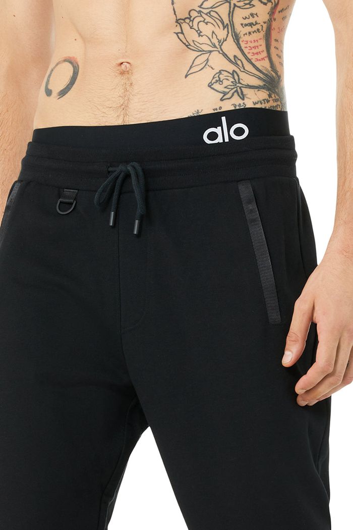 Black Alo Yoga Nomadic Sweat Men's Pants | 09726WFMH