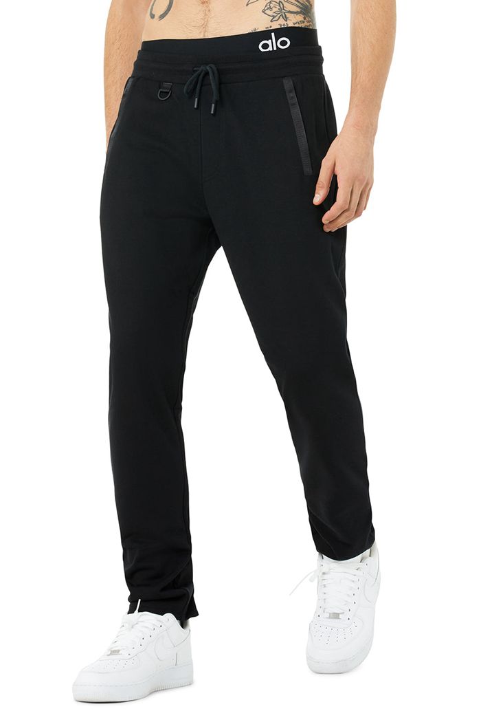 Black Alo Yoga Nomadic Sweat Men\'s Pants | 09726WFMH