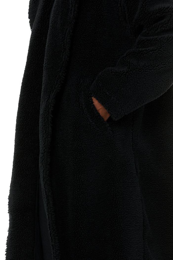 Black Alo Yoga Oversized Sherpa Trench Men's Coat | 06514SKWF