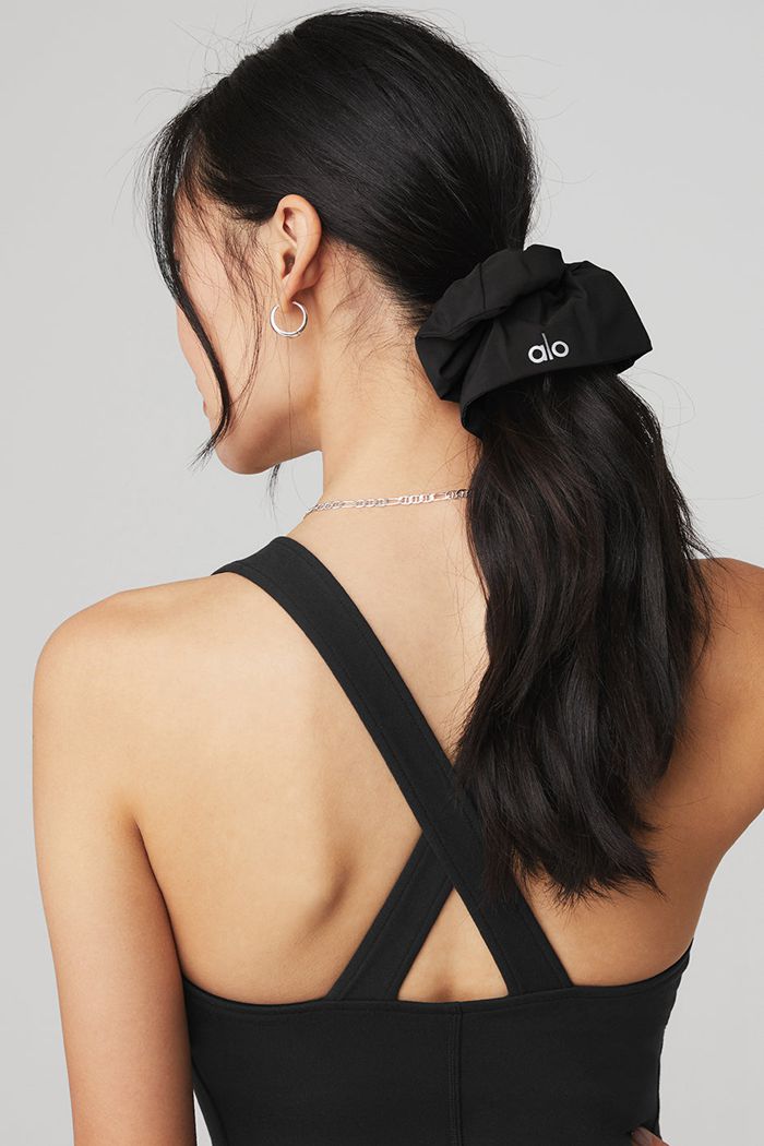 Black Alo Yoga Oversized Women's Scrunchie | 09683KYNE