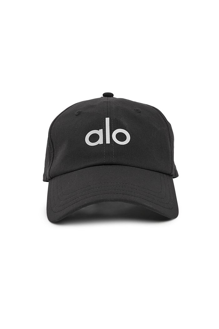 Black Alo Yoga Performance Off-Duty Men\'s Cap | 41856EZRD