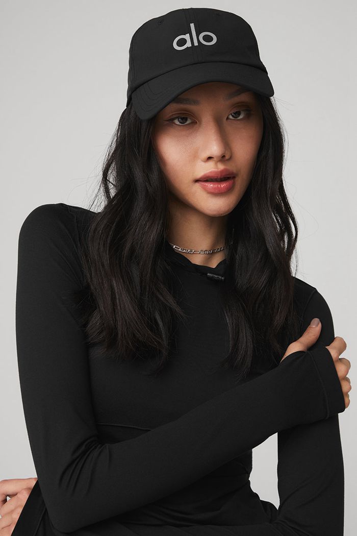 Black Alo Yoga Performance Off-Duty Women's Cap | 23478ZBCU