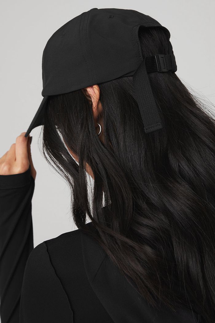 Black Alo Yoga Performance Off-Duty Women's Cap | 23478ZBCU