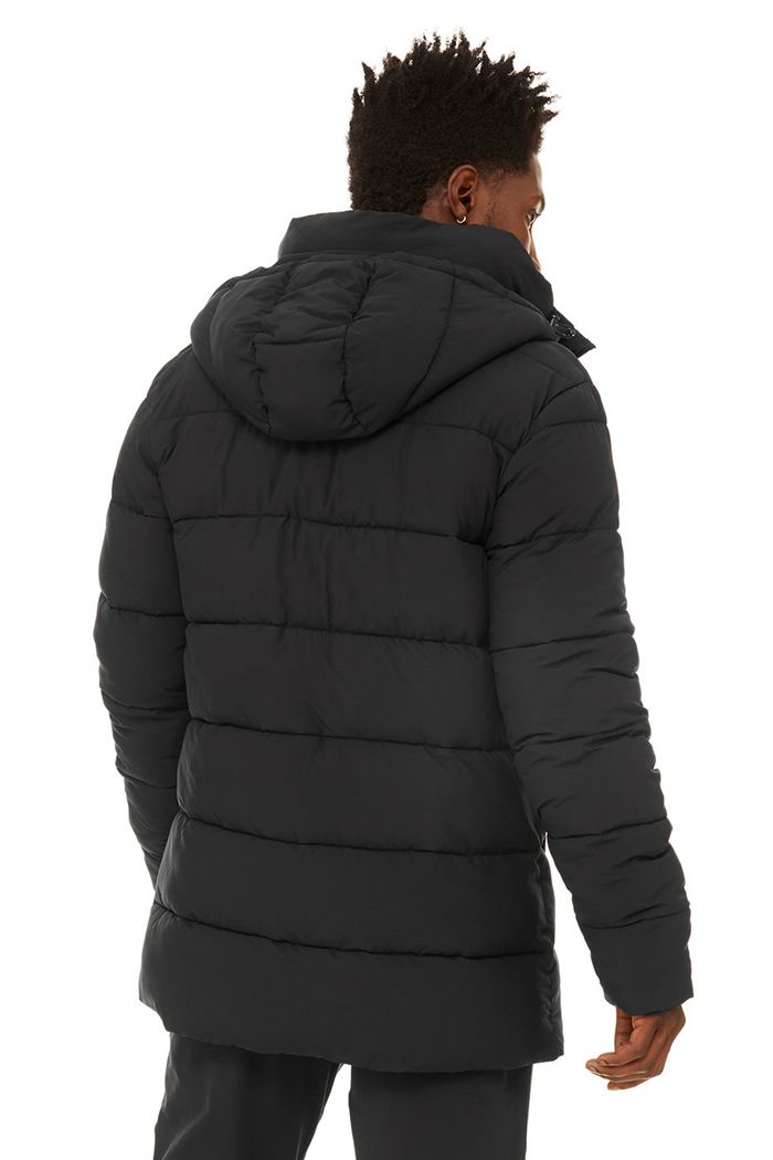 Black Alo Yoga Polar Puffer Men's Jackets | 05673BDVL