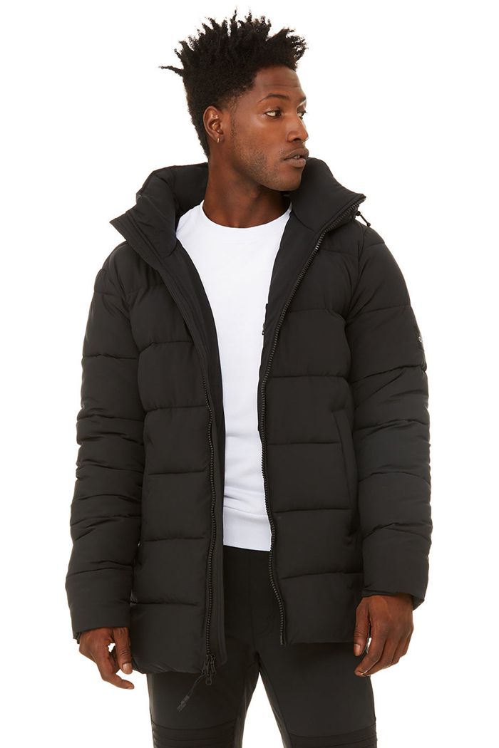 Black Alo Yoga Polar Puffer Men's Jackets | 05673BDVL