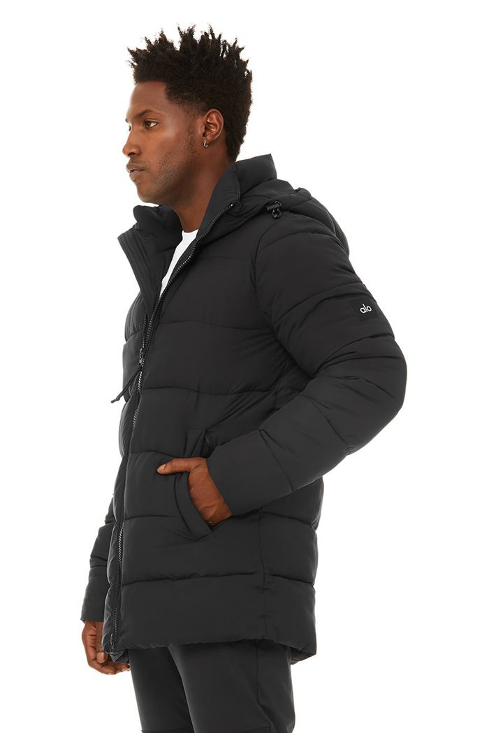 Black Alo Yoga Polar Puffer Men\'s Jackets | 05673BDVL