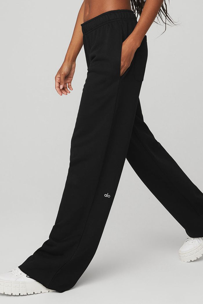 Black Alo Yoga Puddle Sweat Women's Pants | 67890OXAG