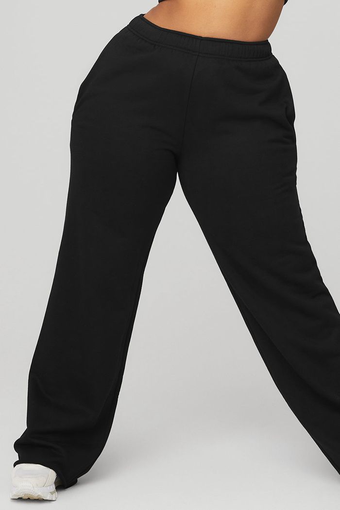 Black Alo Yoga Puddle Sweat Women's Pants | 67890OXAG