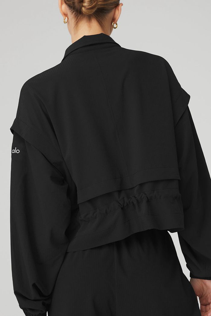 Black Alo Yoga Ready Set Women's Jackets | 51843QOUS