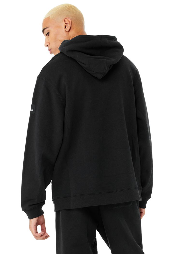 Black Alo Yoga Renown Men's Hoodie | 28305GWDQ