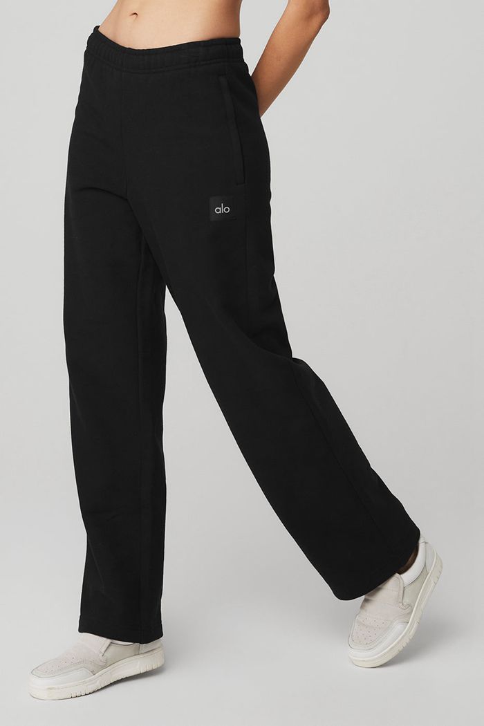 Black Alo Yoga Renown Sweat Women's Pants | 42973QKXE