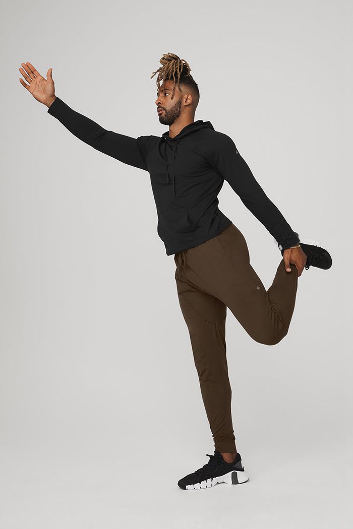 Black Alo Yoga Revitalize Men's Pants | 41826TWYU